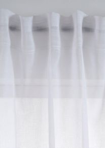 Gardinmed &aring;tervunnen polyester (1 styck) - vit - storlek 145x130 cm - bonprix