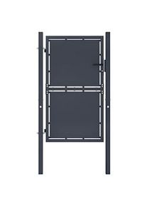 vidaXL Puerta de valla de jardín acero gris antracita 100x125 cm