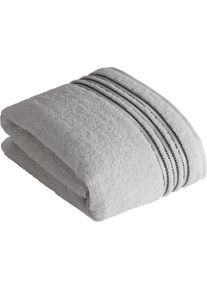 Vossen , Saunatuch »Cult de Luxe«, (1 St.), mit Glanzbordüre , light grey , B/L: 100 cm x 150 cm