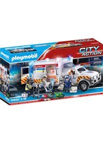 Playmobil , Konstruktions-Spielset »Rettungs-Fahrzeug: US Ambulance (70936), My Action Heroes«, (93 St.), mit Licht- und Soundeffekten, Made in...
