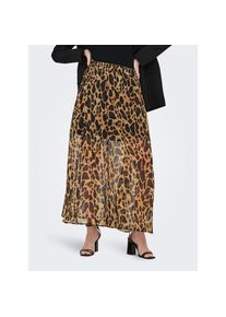 Only , Faltenrock »ONLASTA – Knöchellanger Rock mit elastischem Bund«, regular fit, Jersey, Polyester, elastischer Bund, unifarben , Black AOP:Warm...