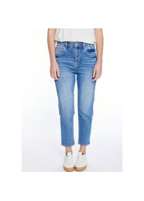 ZABAIONE, Damen, High-waist-Jeans &raquo;Ma44rbella&laquo; mit seitlichem Gummizug am Bund, mid blue, N-Gr, 36 -N-Gr, mid blue, 5-Pocket Jeans von ZABAIONE in 