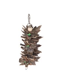 TIAKI juguete mordedor brocheta hoja de arce aprox. 8x5x24cm pájaro