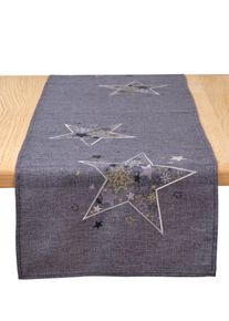 Runner tavolo con stelle stampate, Grigio, Taglia 40x140 cm, bonprix