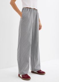 Pantaloni con elastico in vita e gambe larghe, Grigio, Taglia 46, bonprix