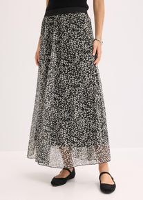 Gonna in jersey mesh con elastico in vita, Nero, Taglia 54/56 (XL), bonprix
