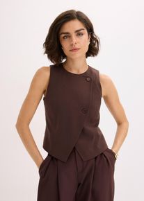 Gilet con abbottonatura asimmetrica, Marrone, Taglia 58, bonprix