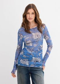 Maglia a maniche lunghe in mesh fine, Blu, Taglia 54/56 (XL), bonprix