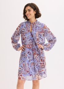 Abito tunica in chiffon con fiocco, viola, Taglia 42, bonprix