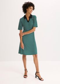 Abito midi con colletto stile polo, Verde, Taglia 62/64 (3XL), bonprix