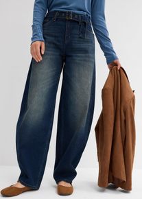 Jeans barrel con cintura vita media, Blu, Taglia 42, bonprix