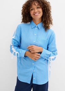 Camicia oversize in puro cotone biologico, Blu, Taglia 46, bonprix