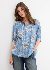 Blusa in misto viscosa fine, Blu, Taglia 44, bonprix