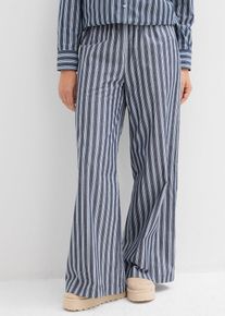 Pantaloni a palazzo in puro cotone, Blu, Taglia 62, bonprix