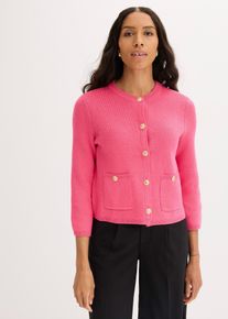 Cardigan corto con bottoni decorativi, Fucsia, Taglia 46/48 (M), bonprix