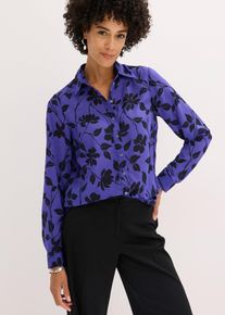 Camicetta in chiffon fantasia, Blu, Taglia 44, bonprix