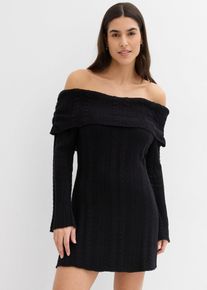 Abito in maglia con spalle scoperte, Nero, Taglia 42/44 (S), bonprix