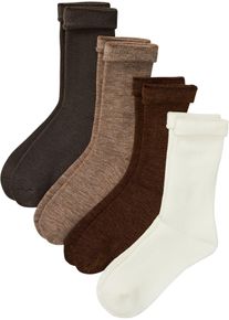 Calzini termici con risvolto e interno in spugna (pacco da 4 paia), Bianco, Taglia 35-38, bonprix