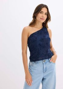 Top monospalla ricamato, Blu, Taglia 42/44 (S), bonprix