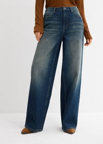 Jeans wide leg vita alta, Blu, Taglia 58, bonprix
