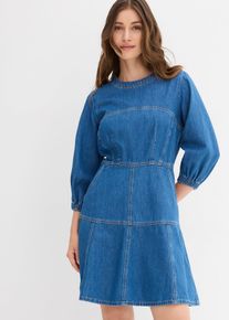 Abito di jeans con maniche a palloncino, Blu, Taglia 54, bonprix