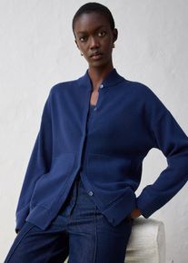Cardigan oversize in misto seta, Blu, Taglia 50/52 (L), bonprix