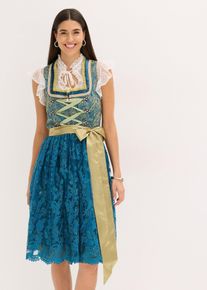 Dirndl med paljett-forkle (2-delt sett), blå, størrelse 48, bonprix