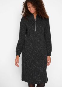 Sweatkjole med troyer-krage, svart, størrelse 52/54 (XXL), bonprix