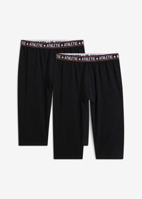 Lang underbukse i 3/4-lengde med bomull (2-pack), svart, størrelse 8 (XXL), bonprix
