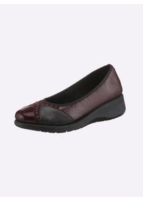 Dames ballerina in bordeaux ,maat 36, Witt, 100% Leer