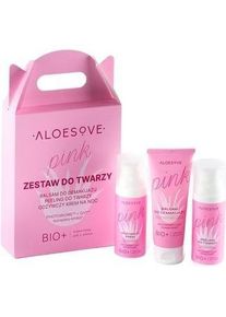 Sylveco, Gesichtsreinigung, Aloe Pink Make-up Entferner Balsam 75ml, Gesichtspeeling 50ml, Pflegende Gesichtscreme 50ml (Reinigungspeeling, 75 ml)