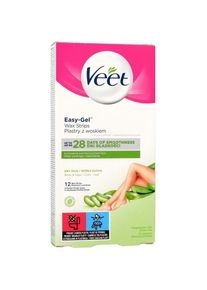 Veet, Wachs + Enthaarungscreme, depilatory wax strips for dry skin 12pcs. (12 ml, 12 x, 53 g)