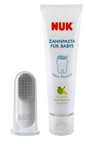 Nuk zubná pasta Apfel-Banane 40 ml + náprstok