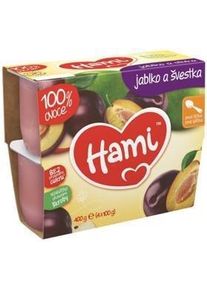 HAMI Príkrm ovocný 100% ovocia slivka a jablko 4x100g