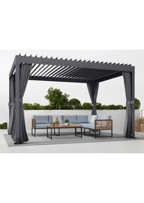 Konifera Pavillon »Palma« Pergola in grau, Größe B/H/T: 394 cm x 244 cm x 304 cm