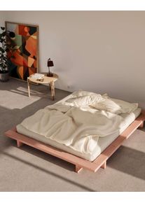 Karup Design Bettgestell »Bettgestell JAPAN BED Futonbett aus FSC -zertifiziertem Massivholz« Mit Lattenrost in pink, Größe Liegefläche B/L: 140 cm...