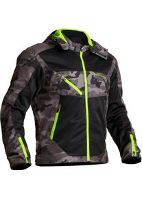 Lindstrands Rexbo Camo, textile jacket waterproof , color: Black/Grey/Neon-Green , size: 48