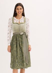 Dirndl med paljettf&ouml;rkl&auml;de (2 delar) - gr&ouml;n - storlek 40 - bonprix