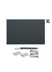 Securit Etiquetas de Quadro A4 – Conjunto de 5 – Com Marcador, 4 Suportes em Espeto e 2 Transparentes – Frente e Verso – Grau Alimentar