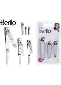 Berilo, Nagelpflegegerät, Nagelknipser 1703239 Silberfarben Metall (12 Stück)