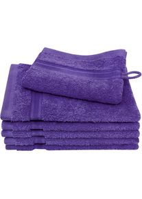 Dyckhoff , Waschhandschuh »Siena«, (Set, 6 tlg.), mit Bordüre , ultraviolett
