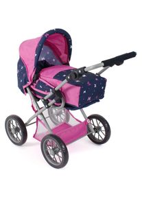 Bayer Chic 2000 CHIC2000, Kombi-Puppenwagen &raquo;Leni&laquo; mit herausnehmbarer Tragetasche, Butterfly rosa, Kombi-Puppenwagen