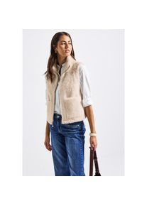 Street One, Damen, Fellimitatweste Aufgesetzte Taschen, pastel sand, 44, pastel sand, Fake Fur Weste von Street One