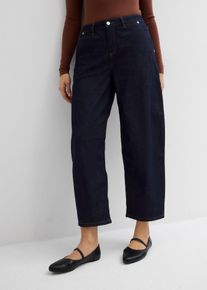 bonprix Femei Blugi Balloon Mid Waist Super Soft, cropped, albastru, 50