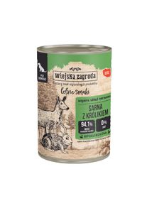 12x400g Wiejska Zagroda Dog hert met konijn natvoer voor honden