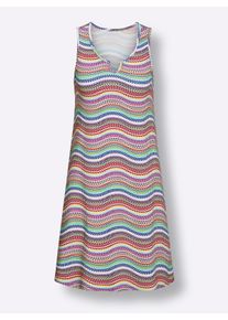feel good Dames Zomerjurk in appelgroen/koningsblauw bedrukt ,maat 36/38, Witt, 95% Viscose, 5% Elastan