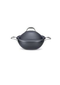 Pensofal vapsì wok in alluminio antiaderente 24cm, invictum, pen5517, grigio