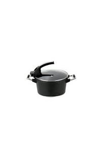 Pensofal casseruola in alluminio pressofuso 2 maniglie con coperchio in vetro 20cm, suprema, pen8105, nero