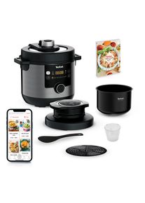 Tefal Multikocher »Turbo Cuisine & Fry inkl. Extra-Crisp-Deckel, 1-Knopf-Bedienung« Schnellkochtopf/ Heißluftfritteuse, 15 automatische Programme,...