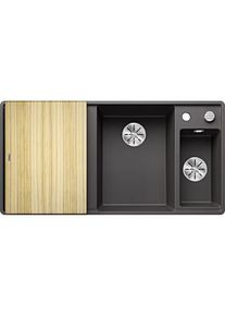 Blanco Axia iii s-f Spüle 523484 99x50cm, PuraDur felsgrau, rechts, mit Holzschneidbrett